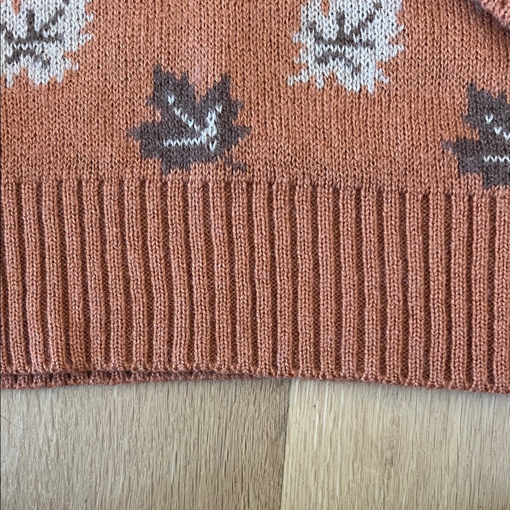 Kiel James Patrick Rust Leaf Pattern Crewneck Swe… - image 4